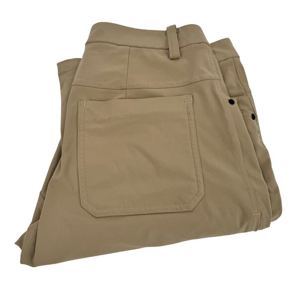 Lululemon ABC Pants Mens 32 (32x33 ACTUAL) Khaki Tan Chino Slim Fit 5 Pocket - Picture 1 of 8